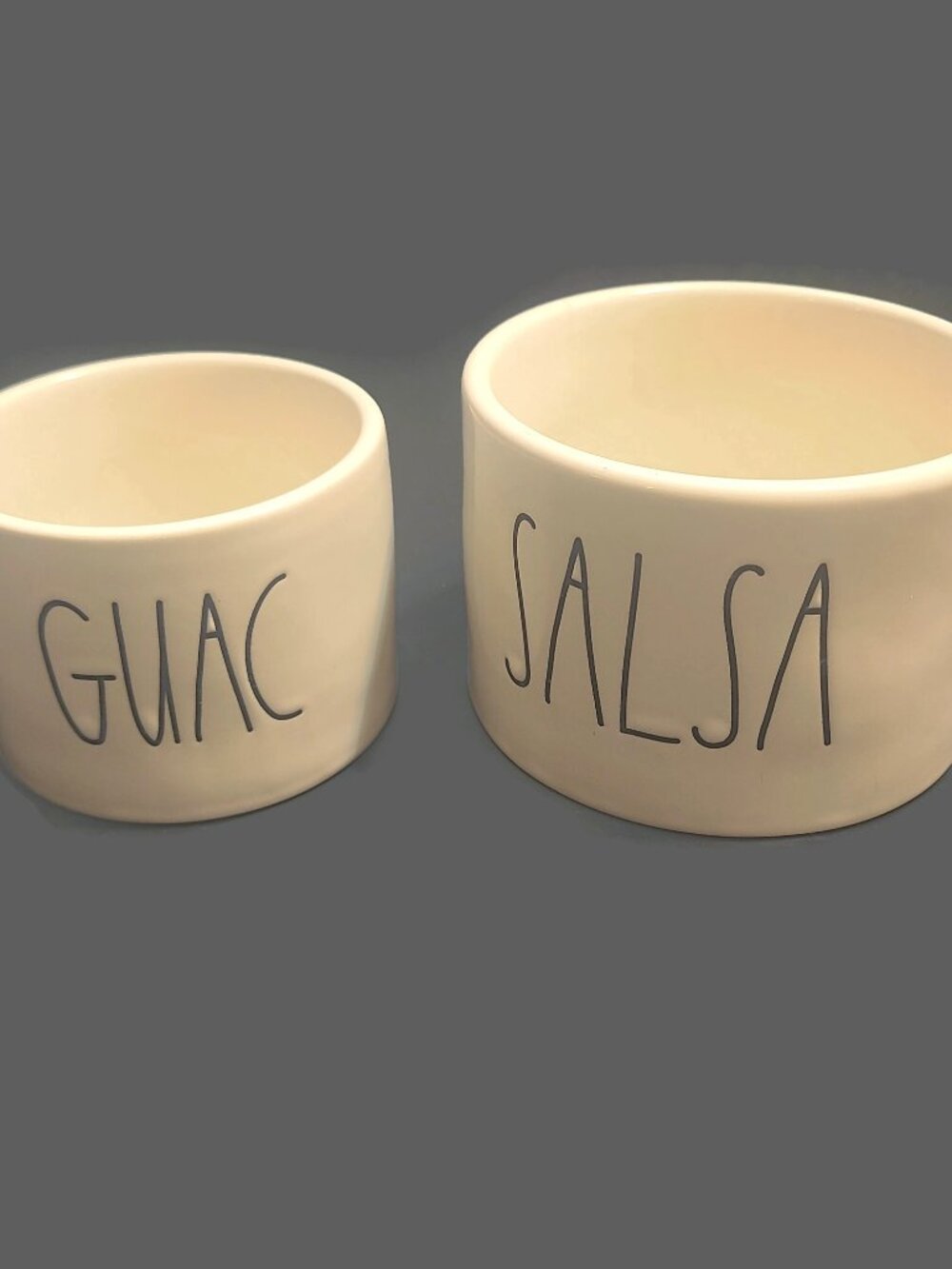 Rae Dunn Artisan Collection Salsa & Guacamole Ceramic Bowl Set Magenta Party GUC